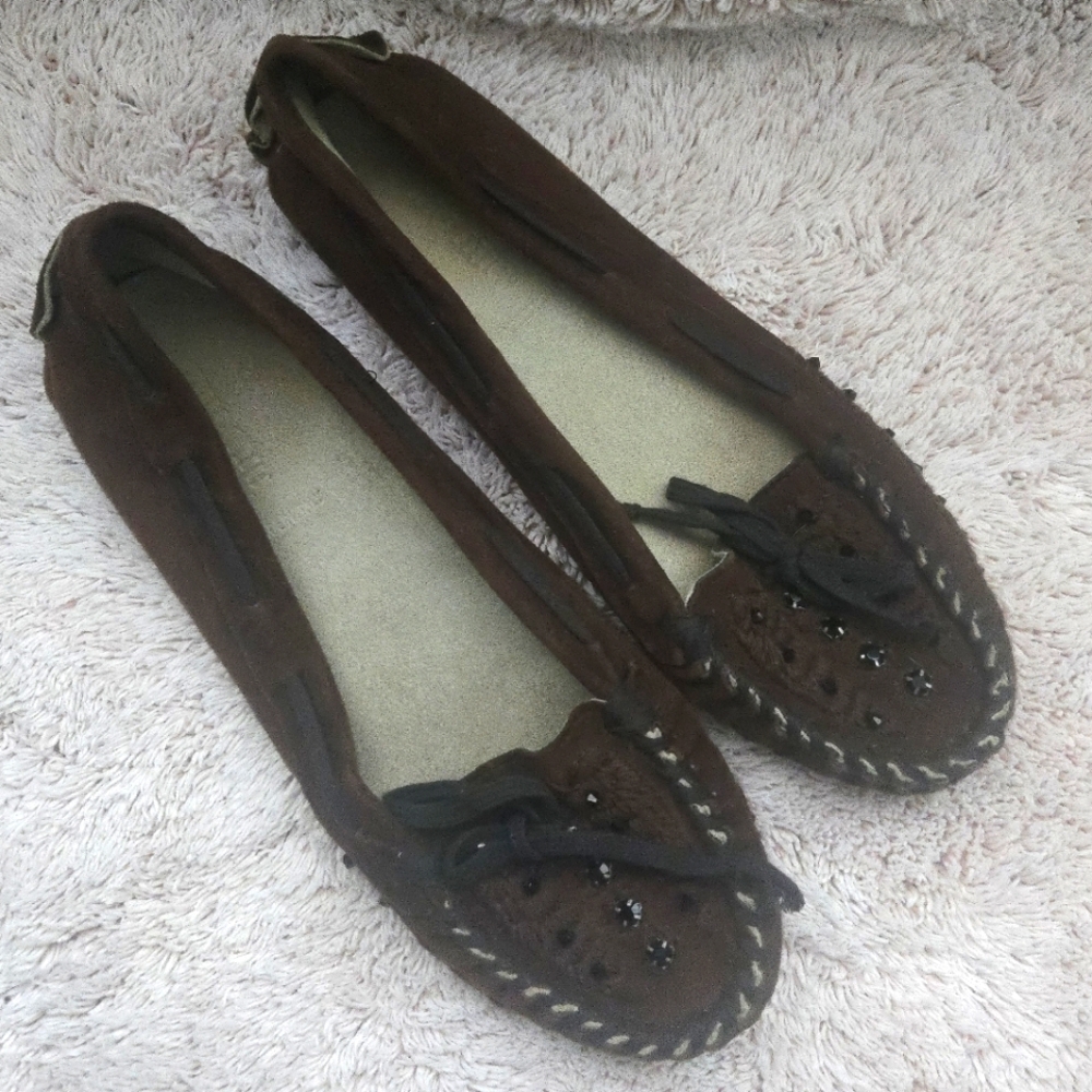 Miu Miu Brown Suede Moccasins